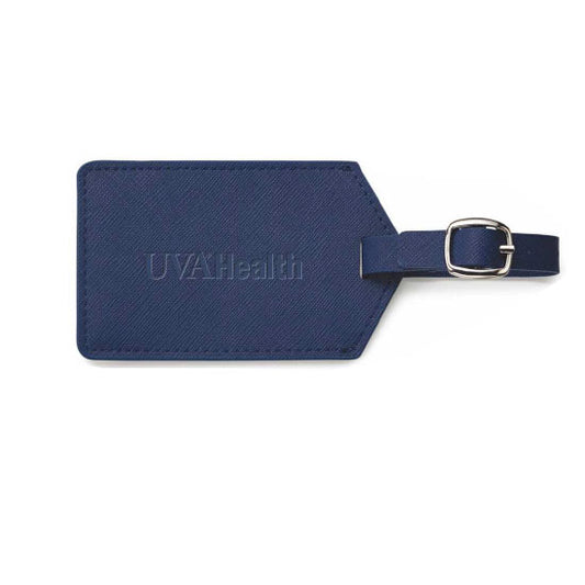 Geniune Leather Luggage Tag - Navy